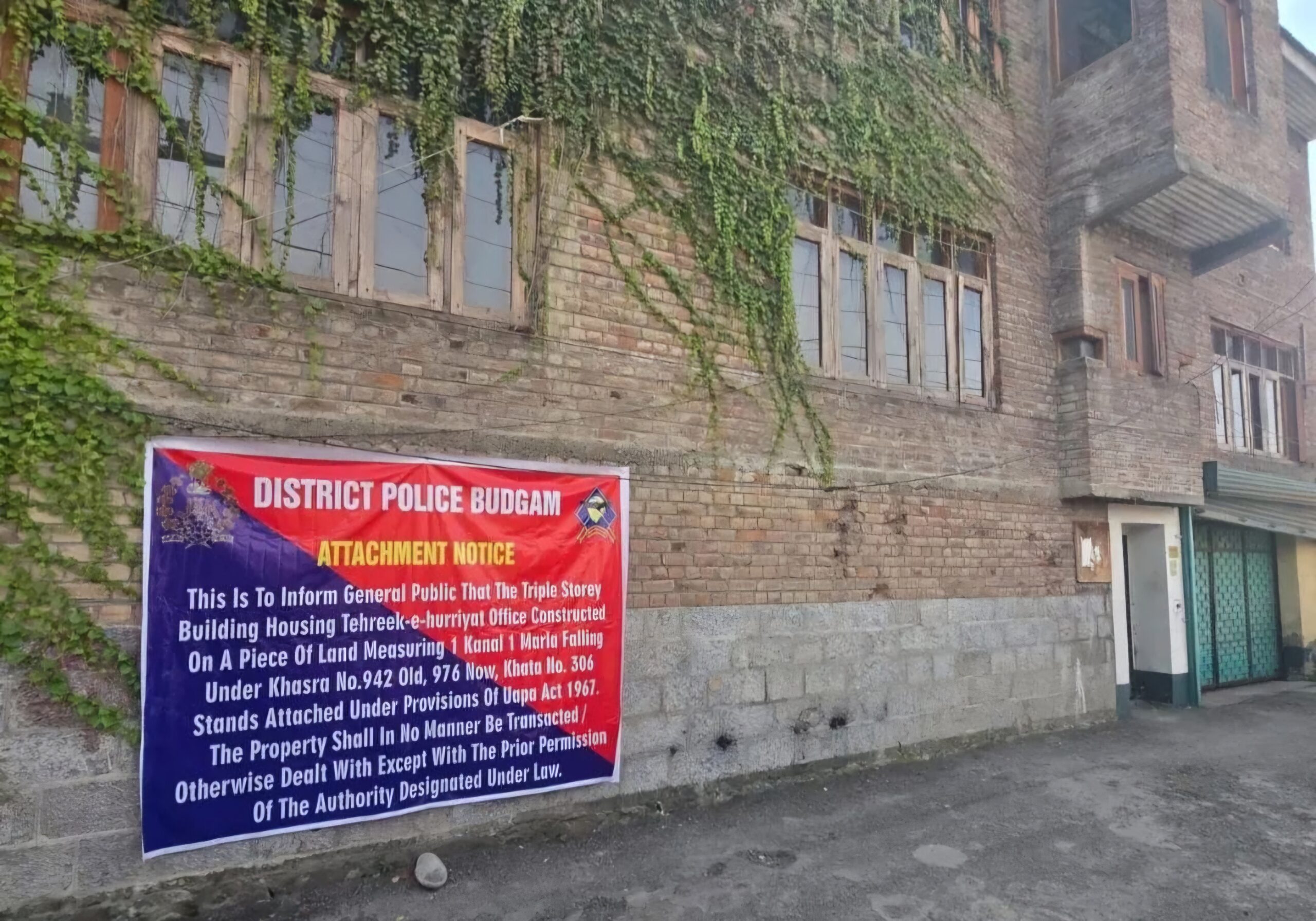 Police Seals Tehreek-e-Hurriyat Headquarters in Budgam Under UAPA