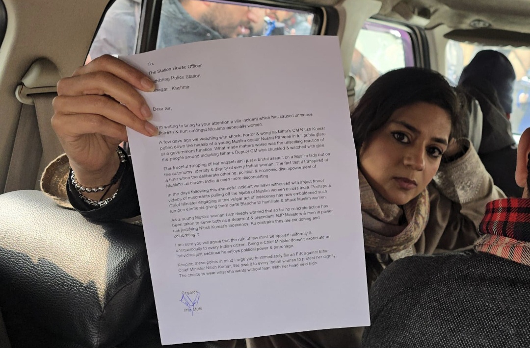 Iltija Mufti files FIR in Sgr against Bihar CM Nitish Kumar over ‘veil-pulling incident’